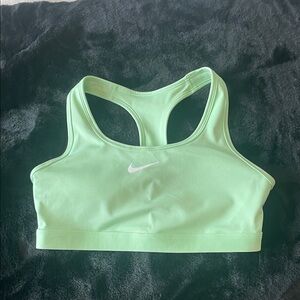 Nike Mint Green Racerback Sports Bra with White Swoosh